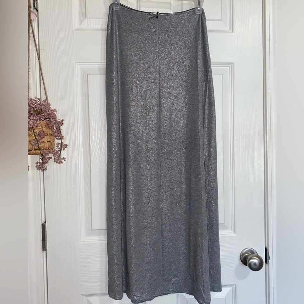 Aerie Grey Shimmery Maxi Skirt - Women